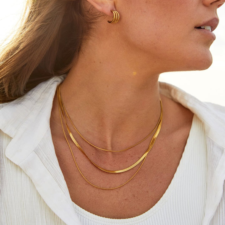Helena | Gold Multi-Layered Chain  Necklace