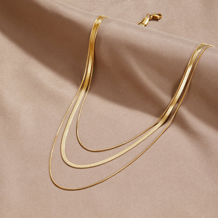 Helena | Gold Multi-Layered Chain  Necklace