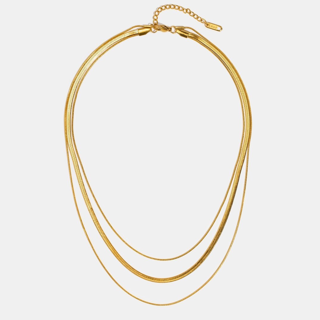Helena | Gold Multi-Layered Chain  Necklace