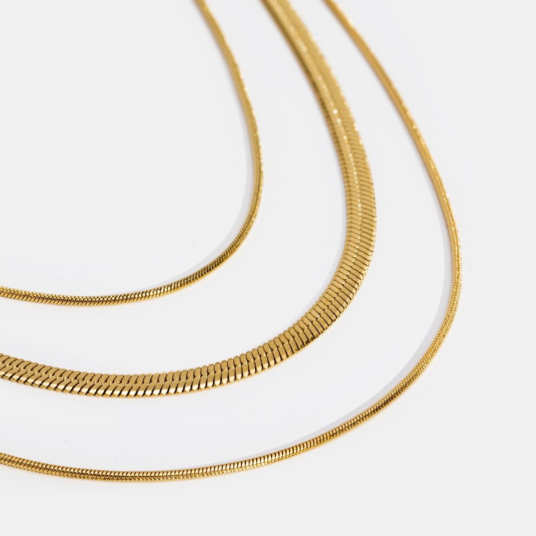 Helena | Gold Multi-Layered Chain  Necklace