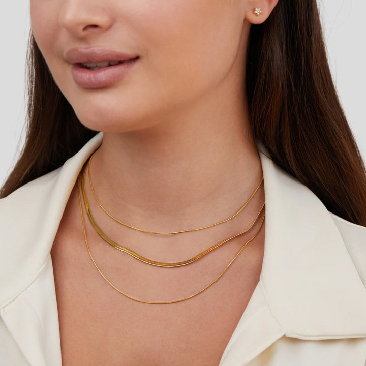 Helena | Gold Multi-Layered Chain  Necklace