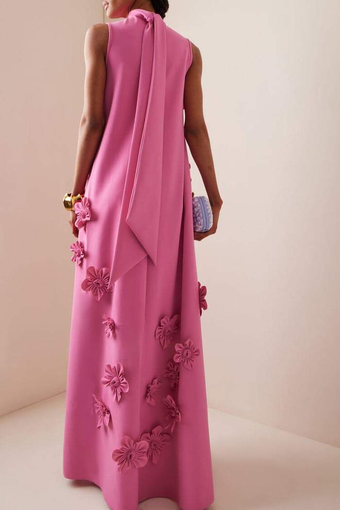 Lilani | Flower Embellished Sleeveless Maxi Dress