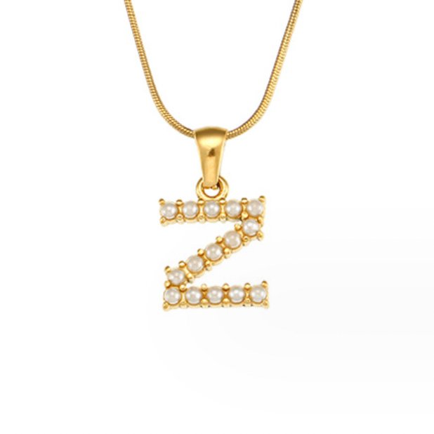 Anouk | Letter Pearl Charm Necklace