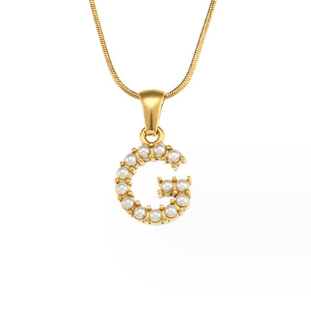 Anouk | Letter Pearl Charm Necklace