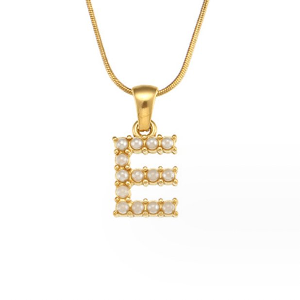 Anouk | Letter Pearl Charm Necklace