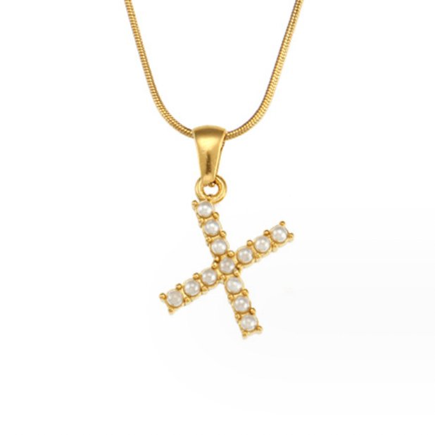 Anouk | Letter Pearl Charm Necklace