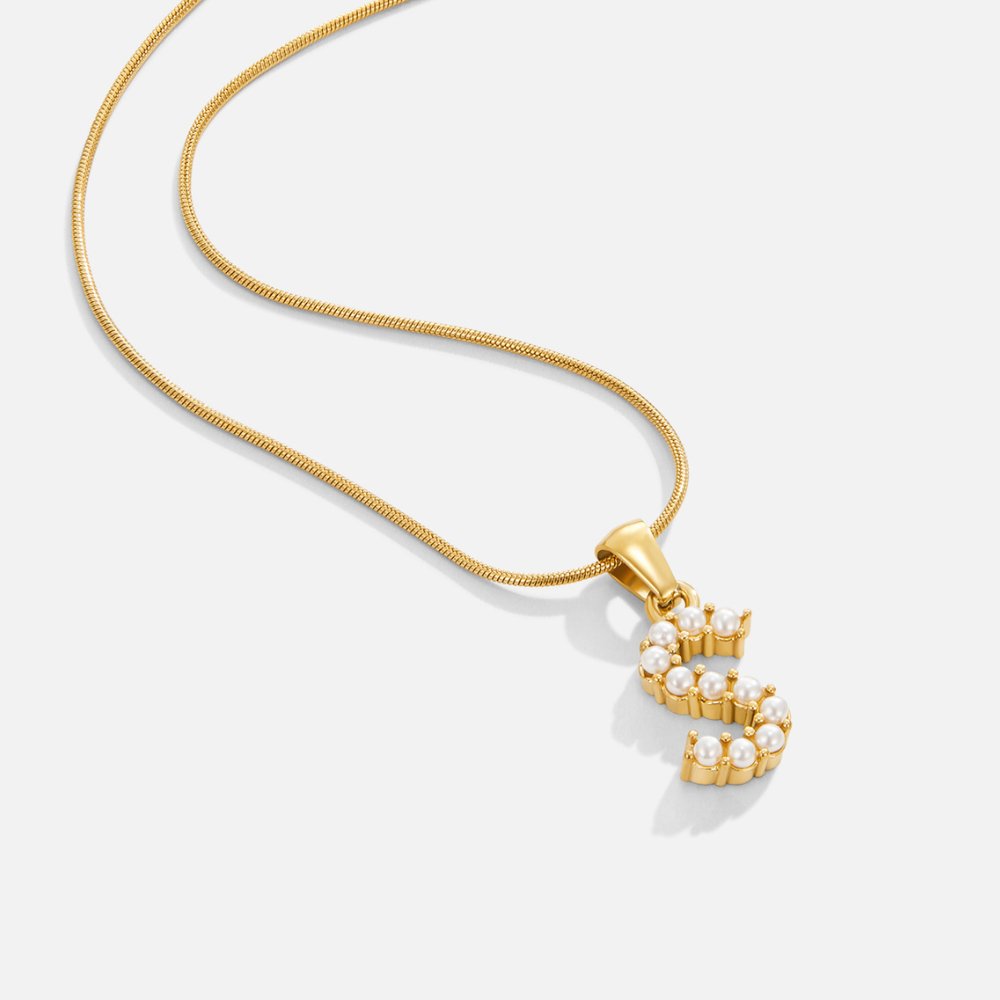 Anouk | Letter Pearl Charm Necklace