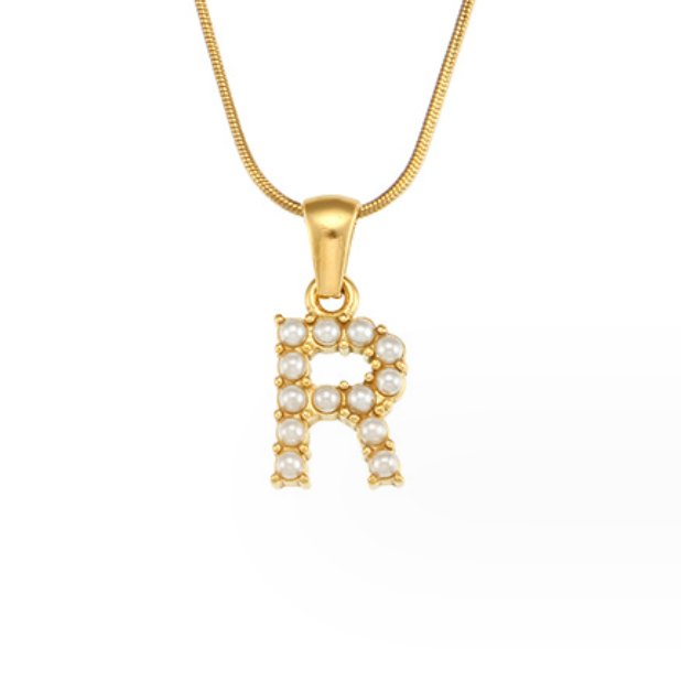 Anouk | Letter Pearl Charm Necklace