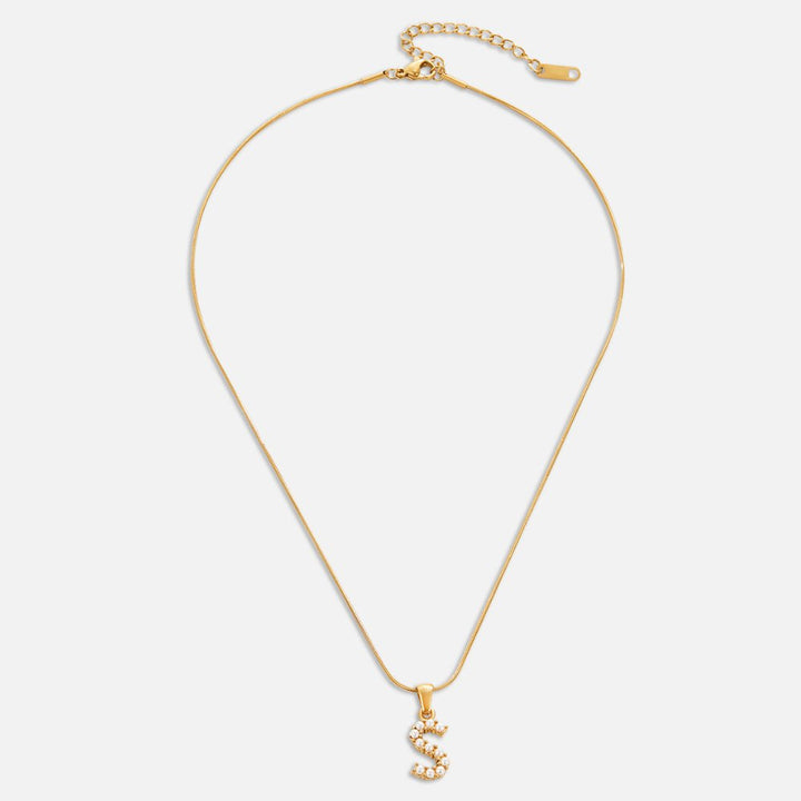 Anouk | Letter Pearl Charm Necklace