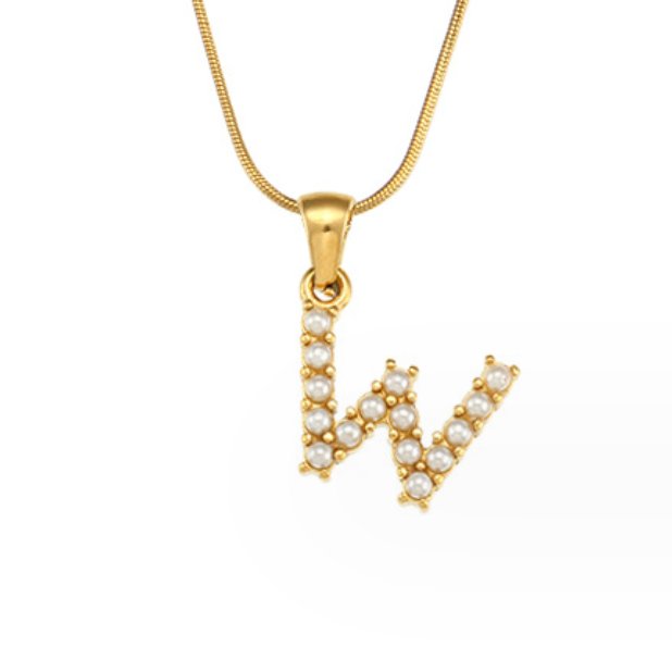 Anouk | Letter Pearl Charm Necklace