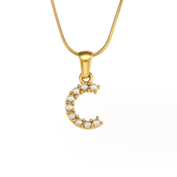 Anouk | Letter Pearl Charm Necklace