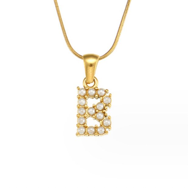 Anouk | Letter Pearl Charm Necklace