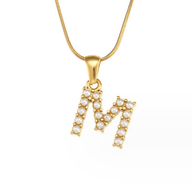 Anouk | Letter Pearl Charm Necklace