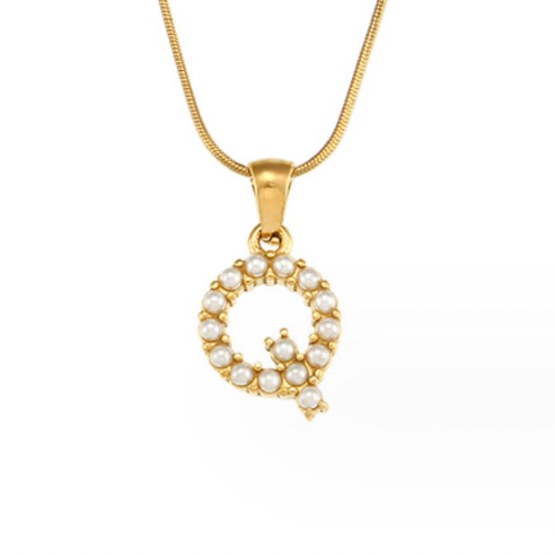 Anouk | Letter Pearl Charm Necklace