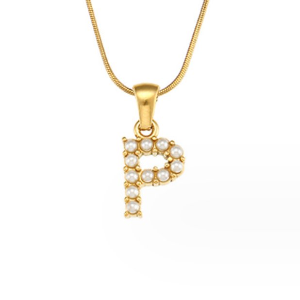 Anouk | Letter Pearl Charm Necklace