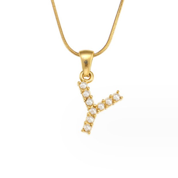 Anouk | Letter Pearl Charm Necklace
