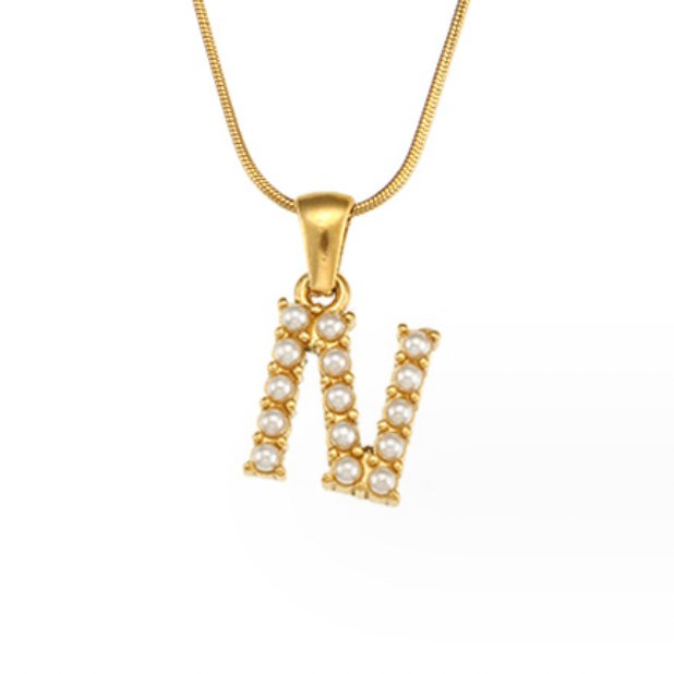 Anouk | Letter Pearl Charm Necklace