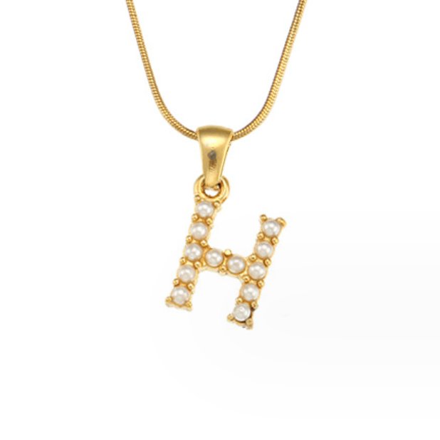Anouk | Letter Pearl Charm Necklace
