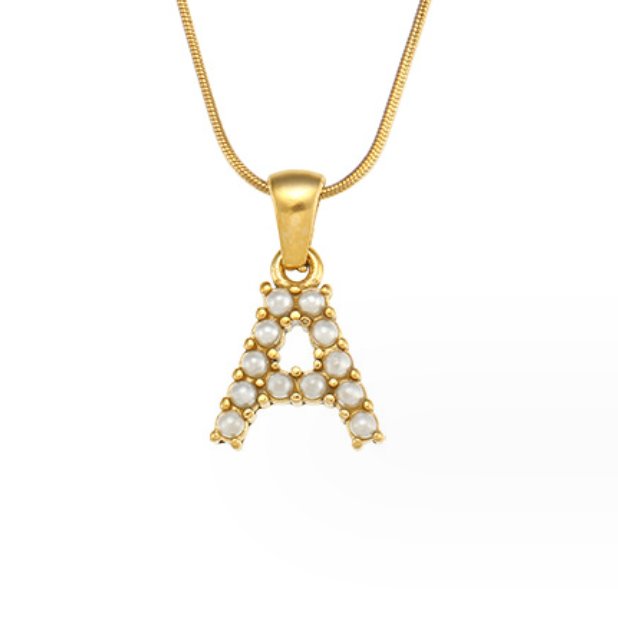 Anouk | Letter Pearl Charm Necklace
