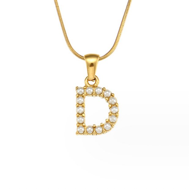 Anouk | Letter Pearl Charm Necklace