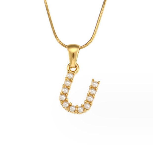 Anouk | Letter Pearl Charm Necklace
