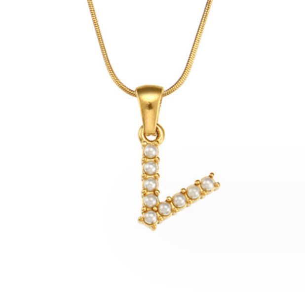 Anouk | Letter Pearl Charm Necklace