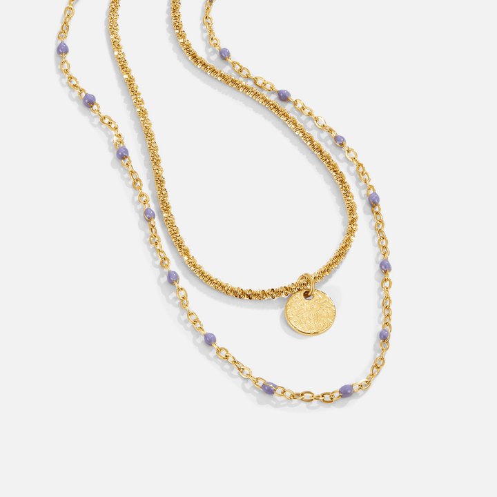 Alba | Layered Gold Bead & Coin Necklace