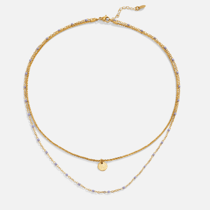 Alba | Layered Gold Bead & Coin Necklace