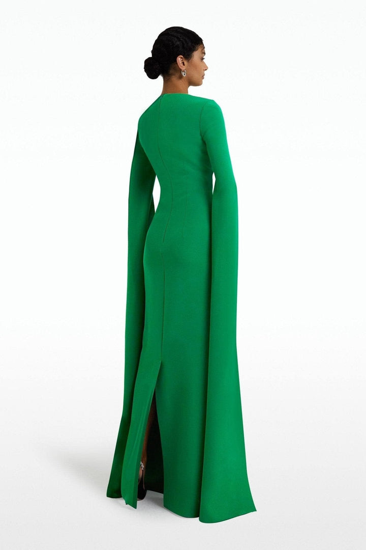 Naeva | Pointed Collar Long Sleeves Maxi Dress