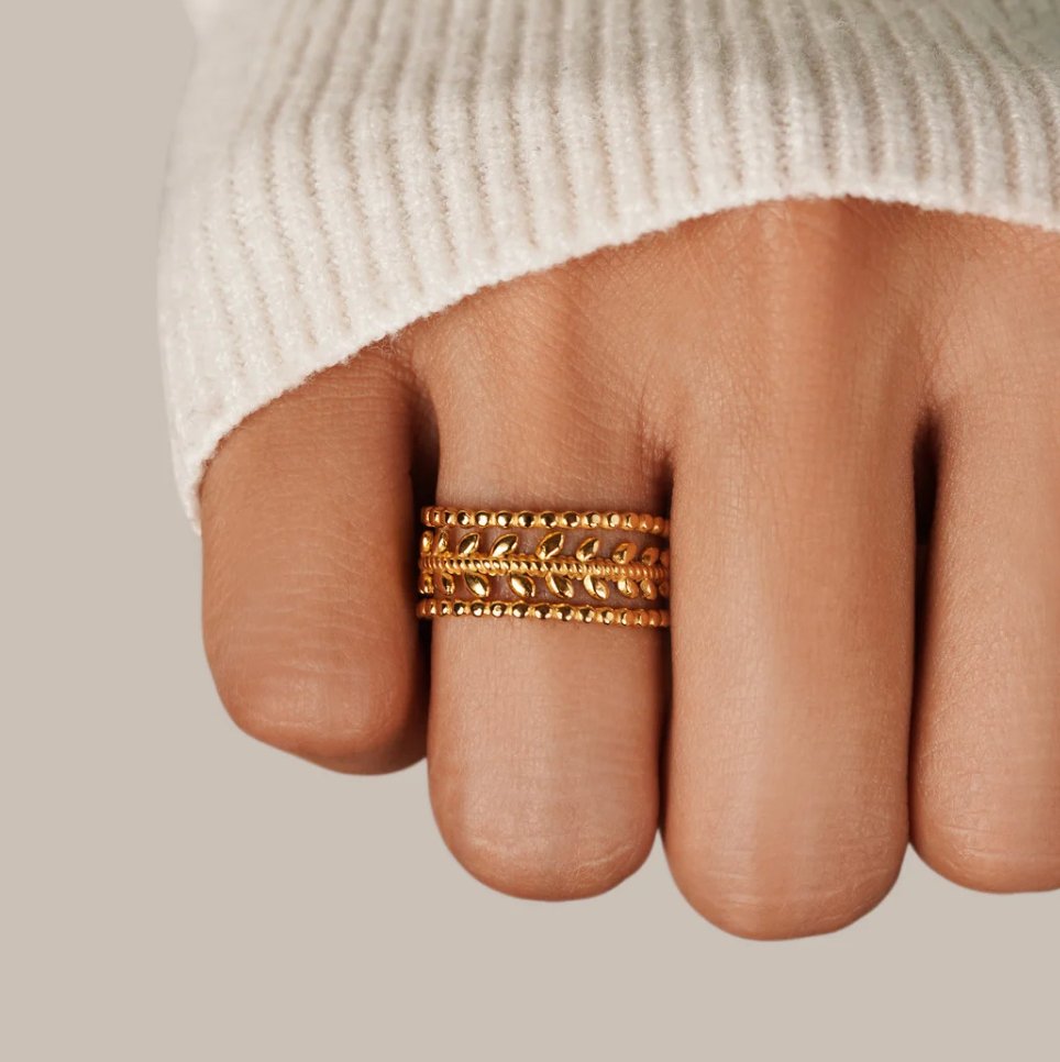 Liza | Layered Gold Leaf Ring