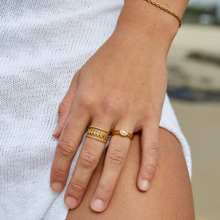 Liza | Layered Gold Leaf Ring