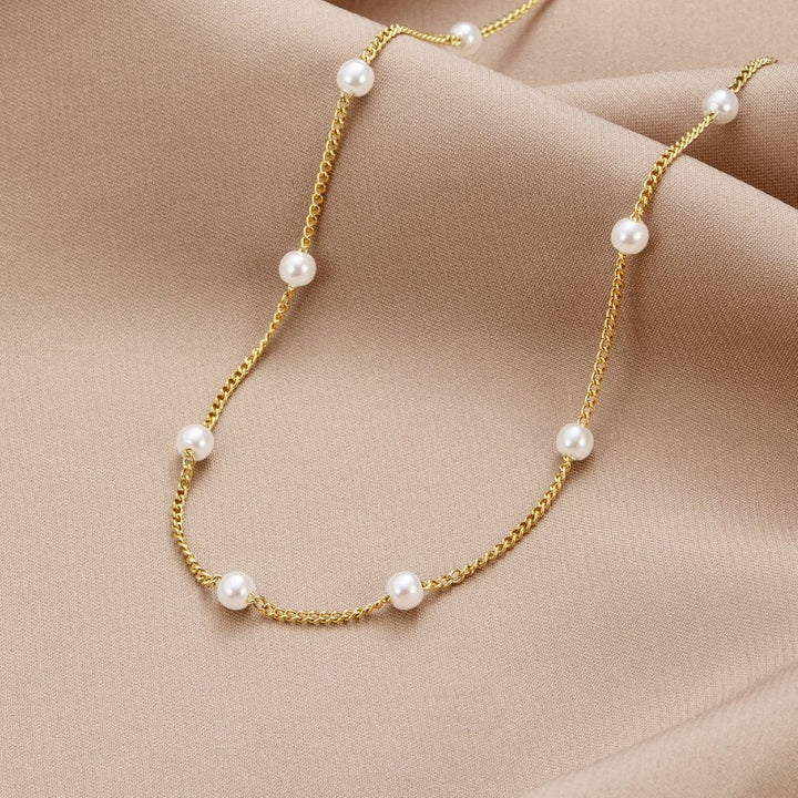 Aeris | Pearl Accent Gold Necklace