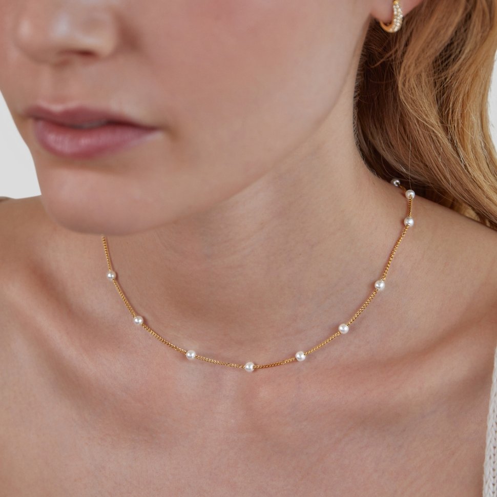 Aeris | Pearl Accent Gold Necklace