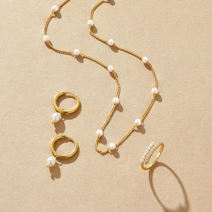 Aeris | Pearl Accent Gold Necklace