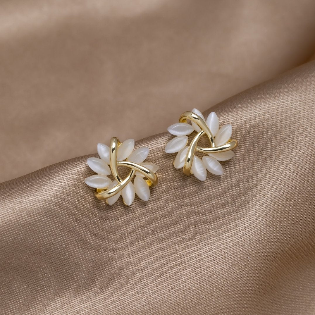 Lani | Flower Petal Gold Earrings