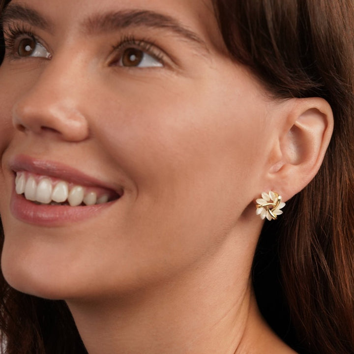 Lani | Flower Petal Gold Earrings