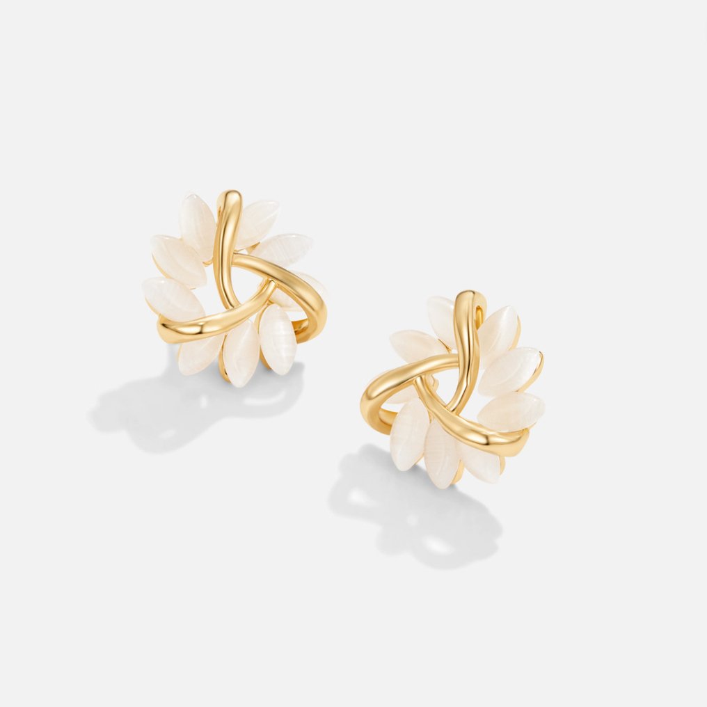 Lani | Flower Petal Gold Earrings