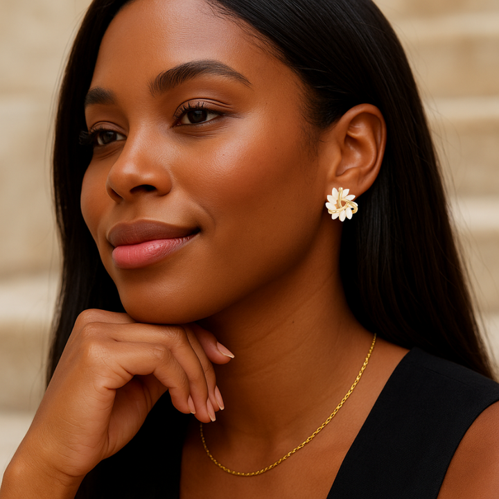 Lani | Flower Petal Gold Earrings