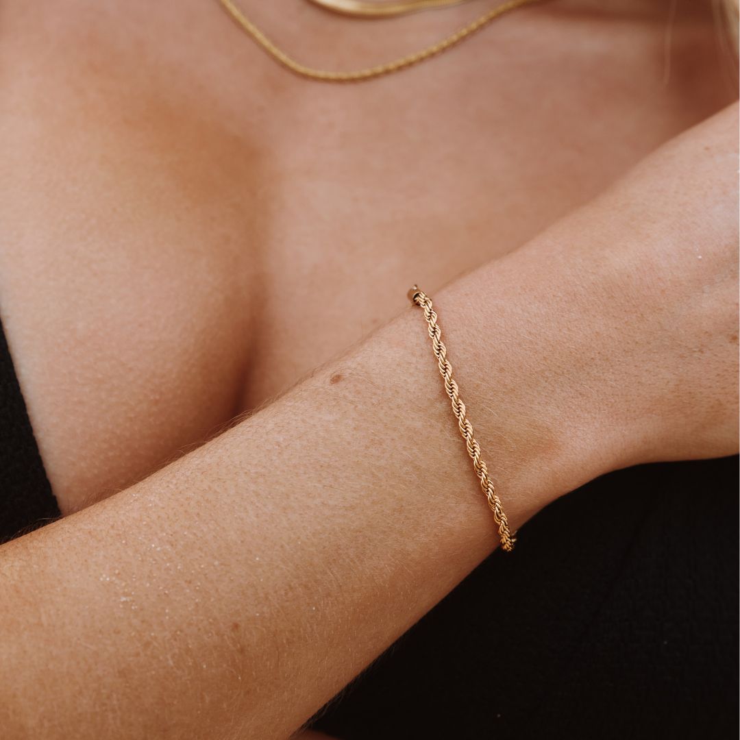 Amara | 18K Gold Rope Chain Bracelet