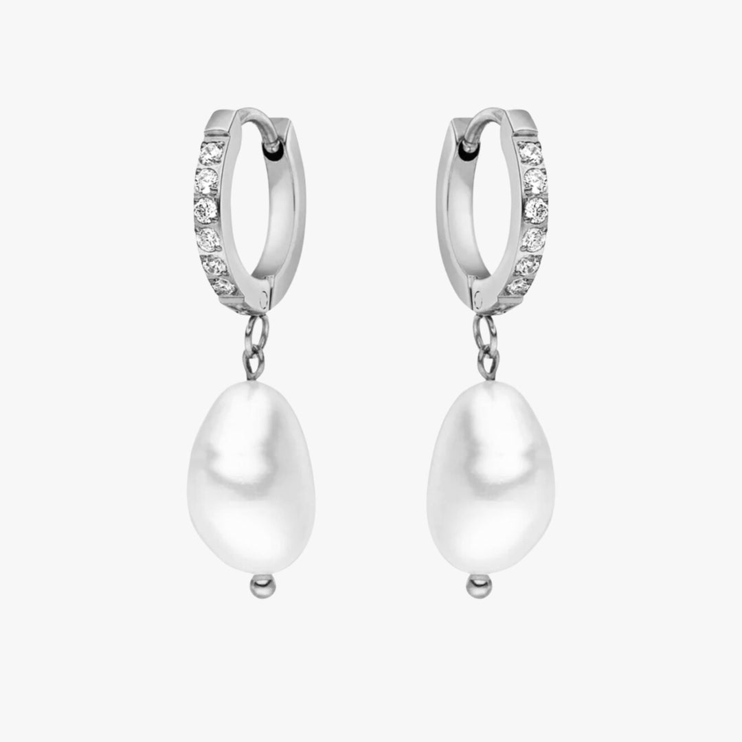 Nia | Freshwater Pearl Hoop Earrings