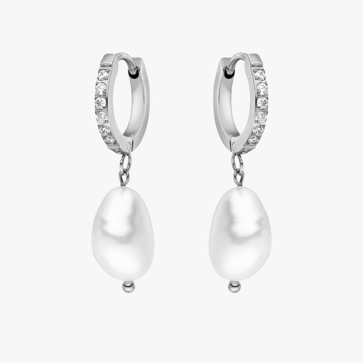 Nia | Freshwater Pearl Hoop Earrings