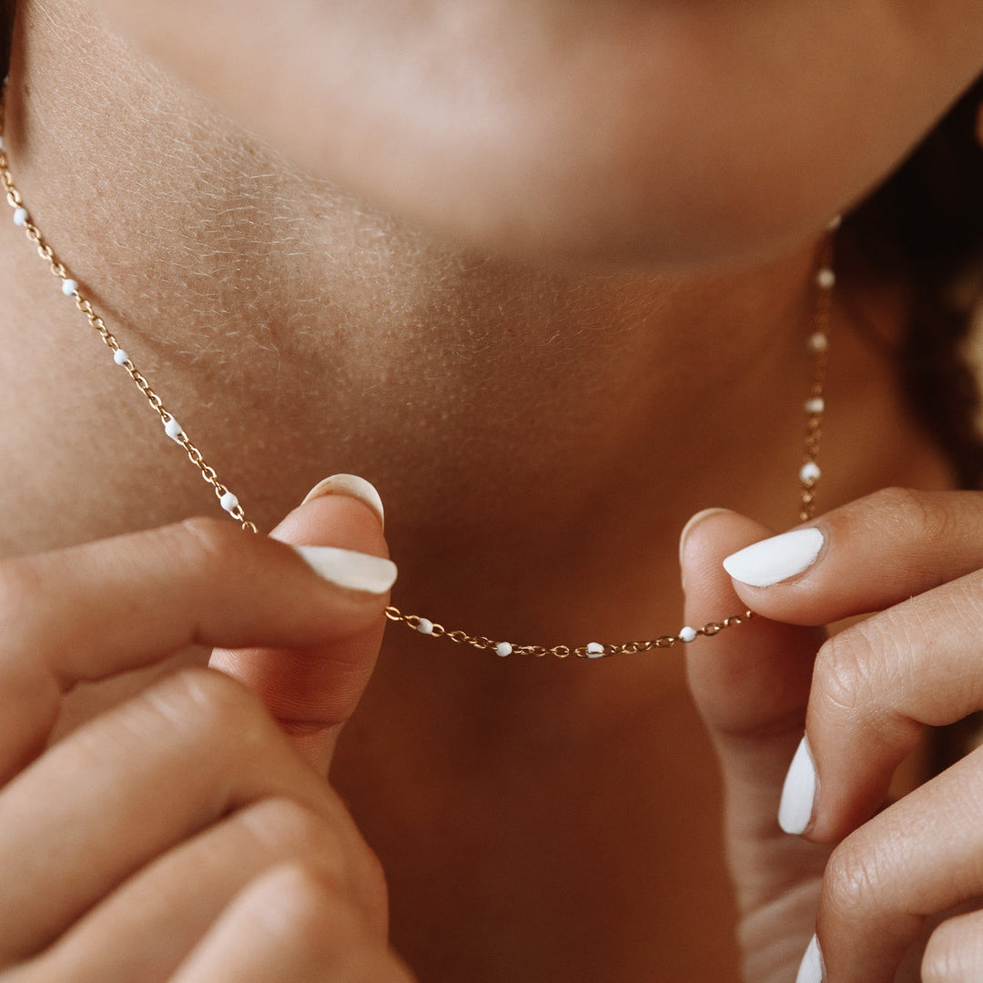 Yalina | White Beaded Choker