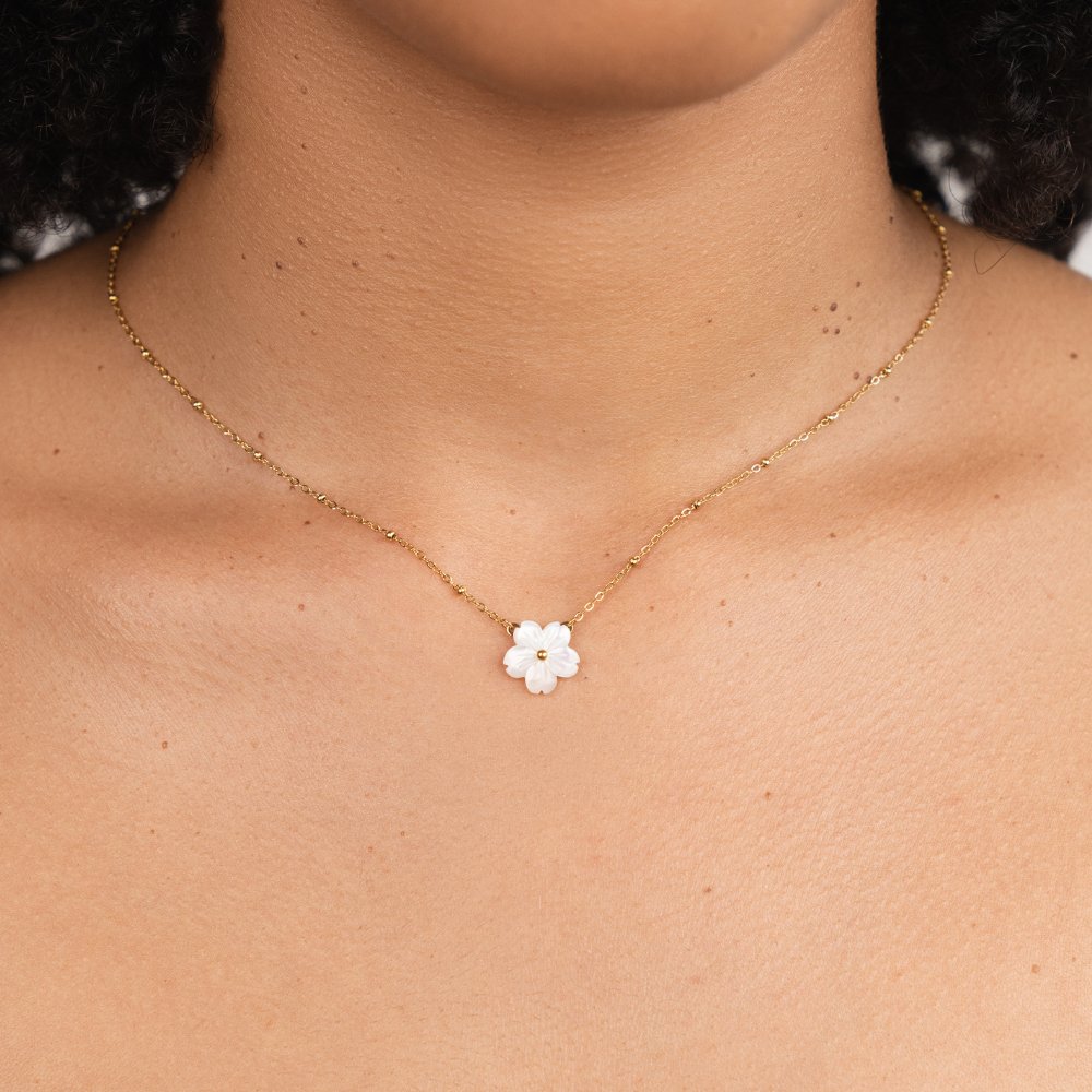 Aria | White Blossom Flower Necklace