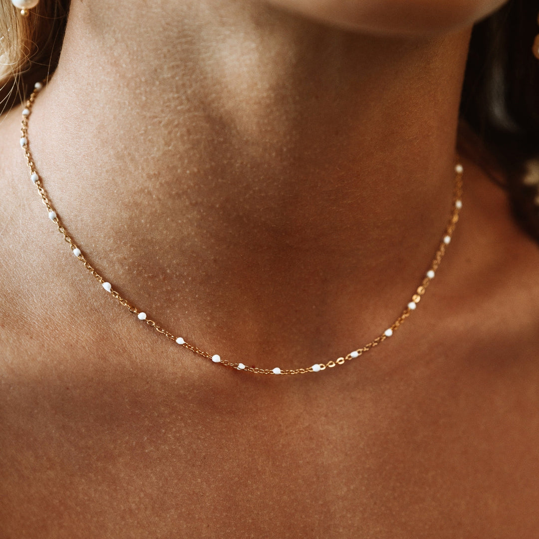 Yalina | White Beaded Choker